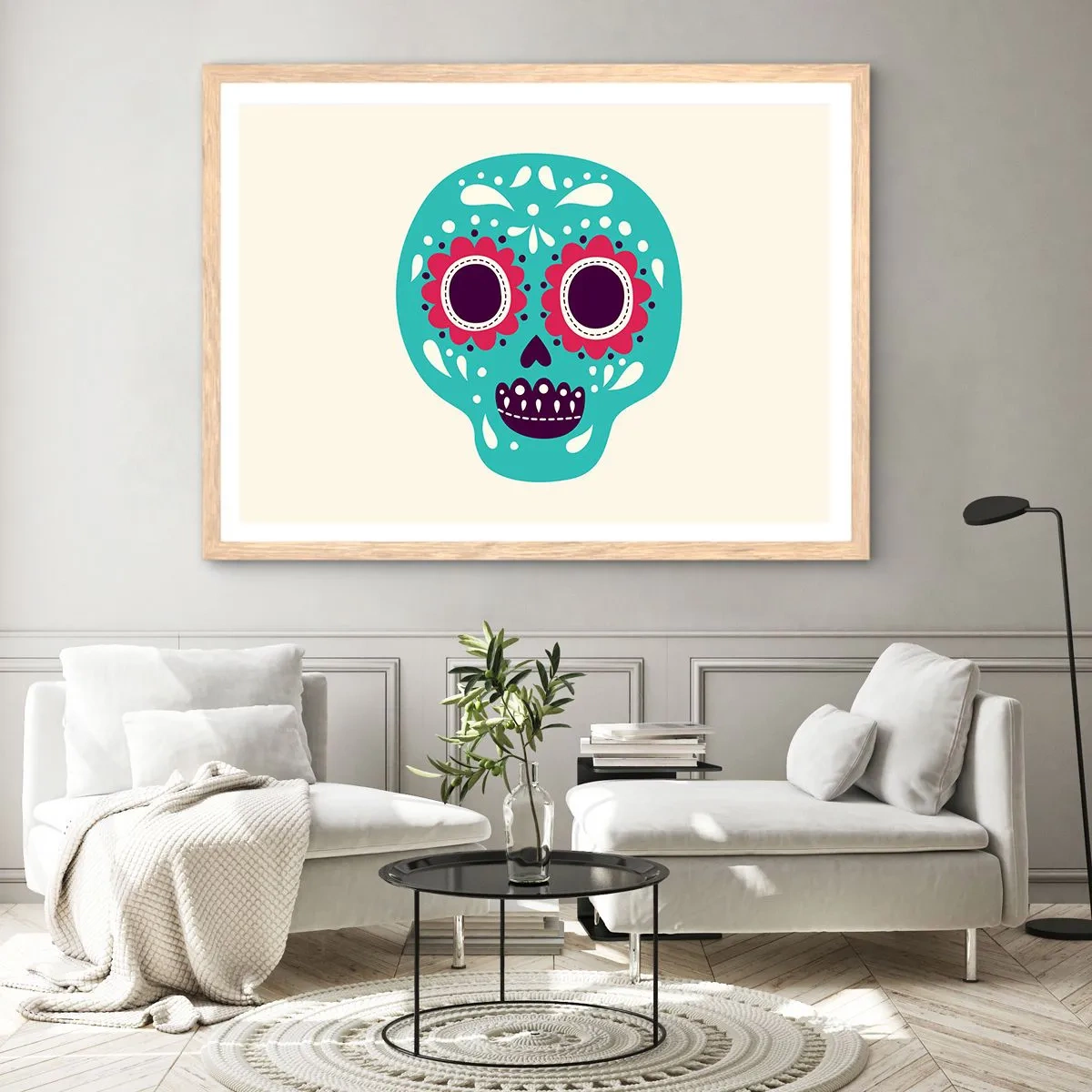 Affisch i ram av ljusek - Livet - nöje till döden - 100x70 cm