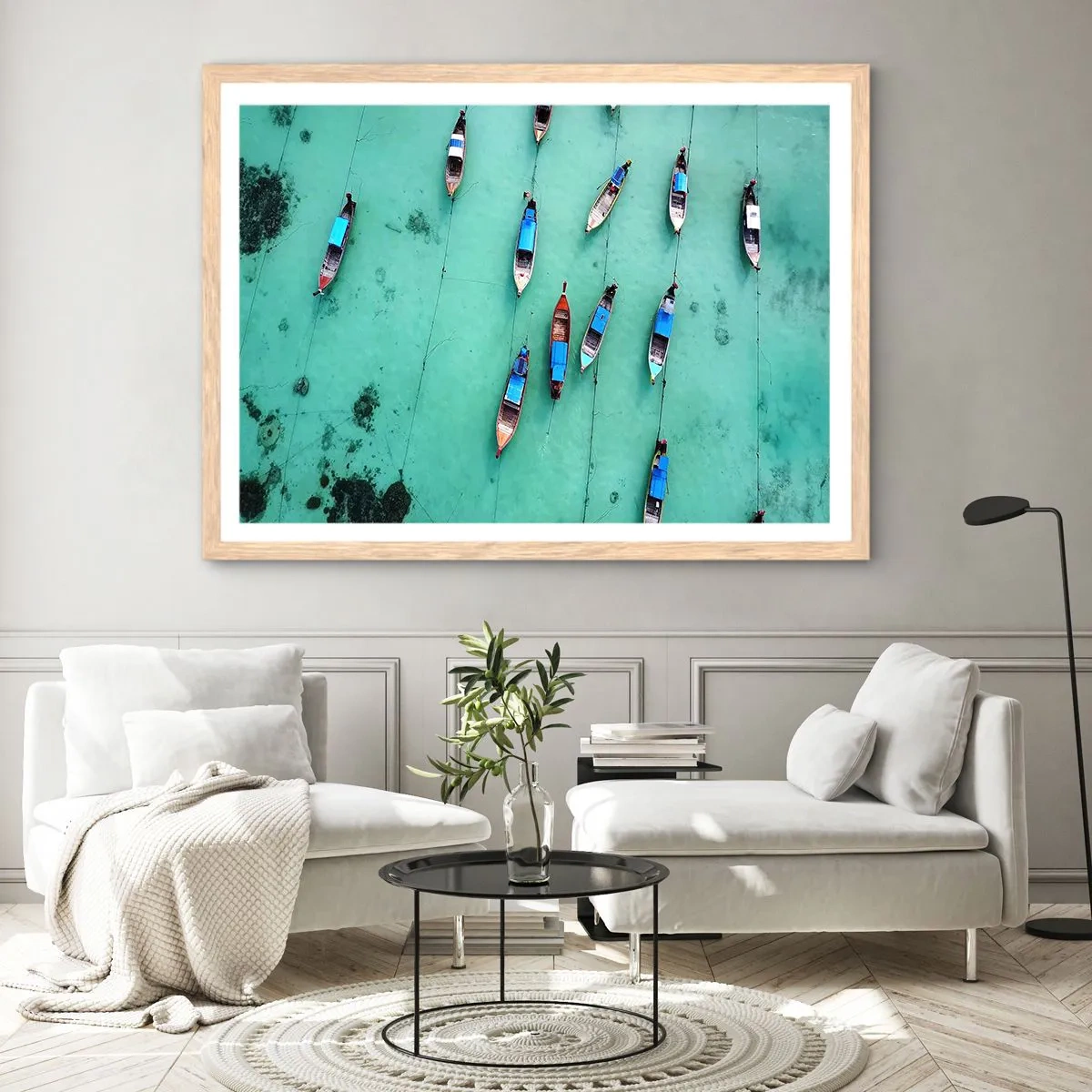 Affisch i ram av ljusek - Under en glad väntan - 100x70 cm