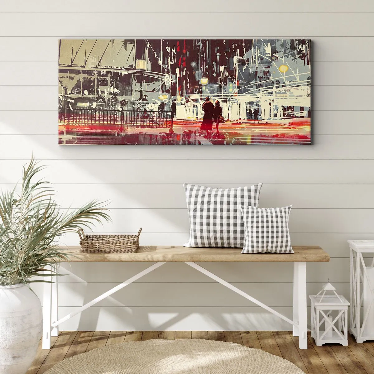 Canvastavla - Bild på duk - Storstads passage - 100x40 cm