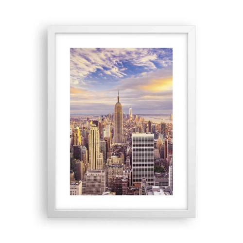 Affisch i vit ram - Nå ut till molnen - 30x40 cm