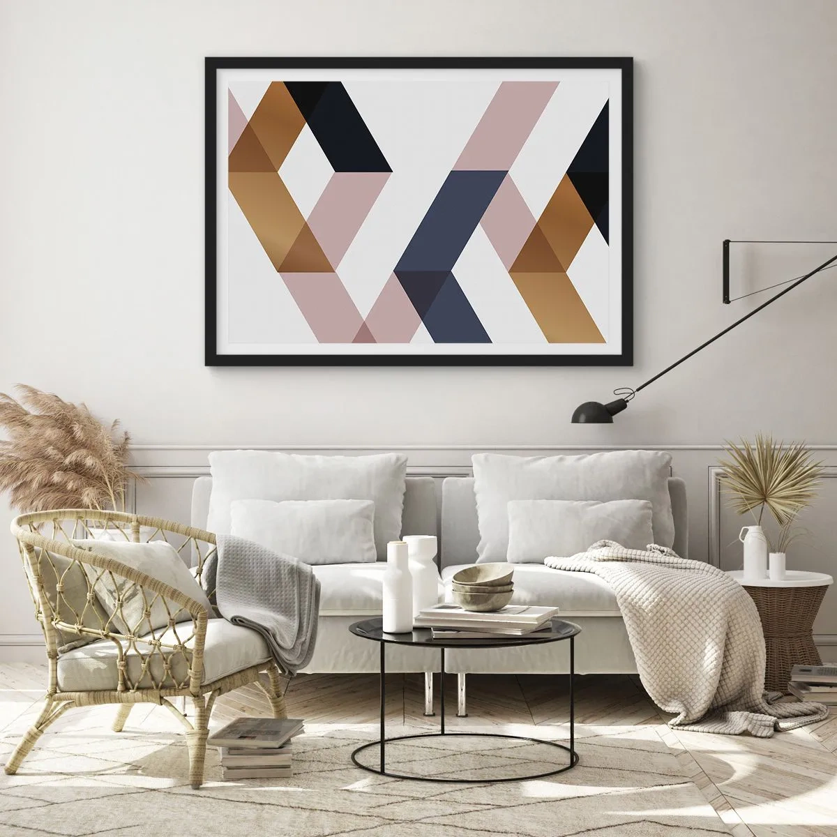 Affisch i svart ram - Plan och vinklar - 70x50 cm