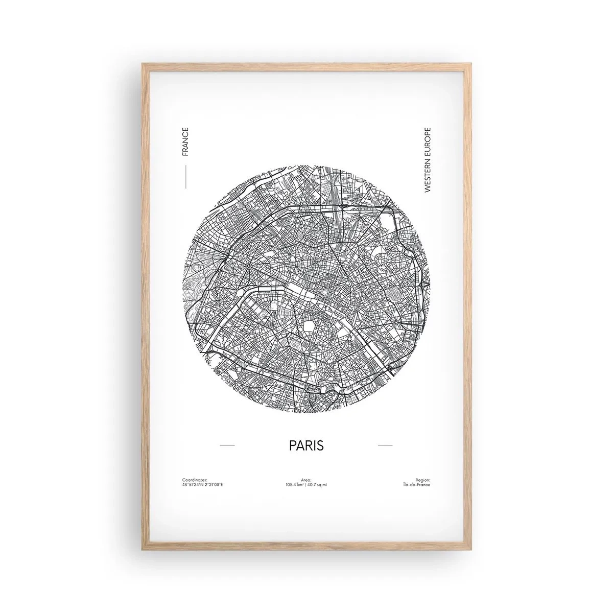 Affisch i ram av ljusek - Paris anatomi - 61x91 cm