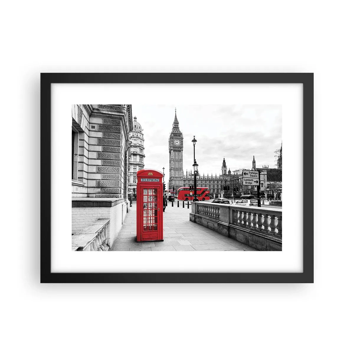 Affisch i svart ram - London utan tvekan - 40x30 cm
