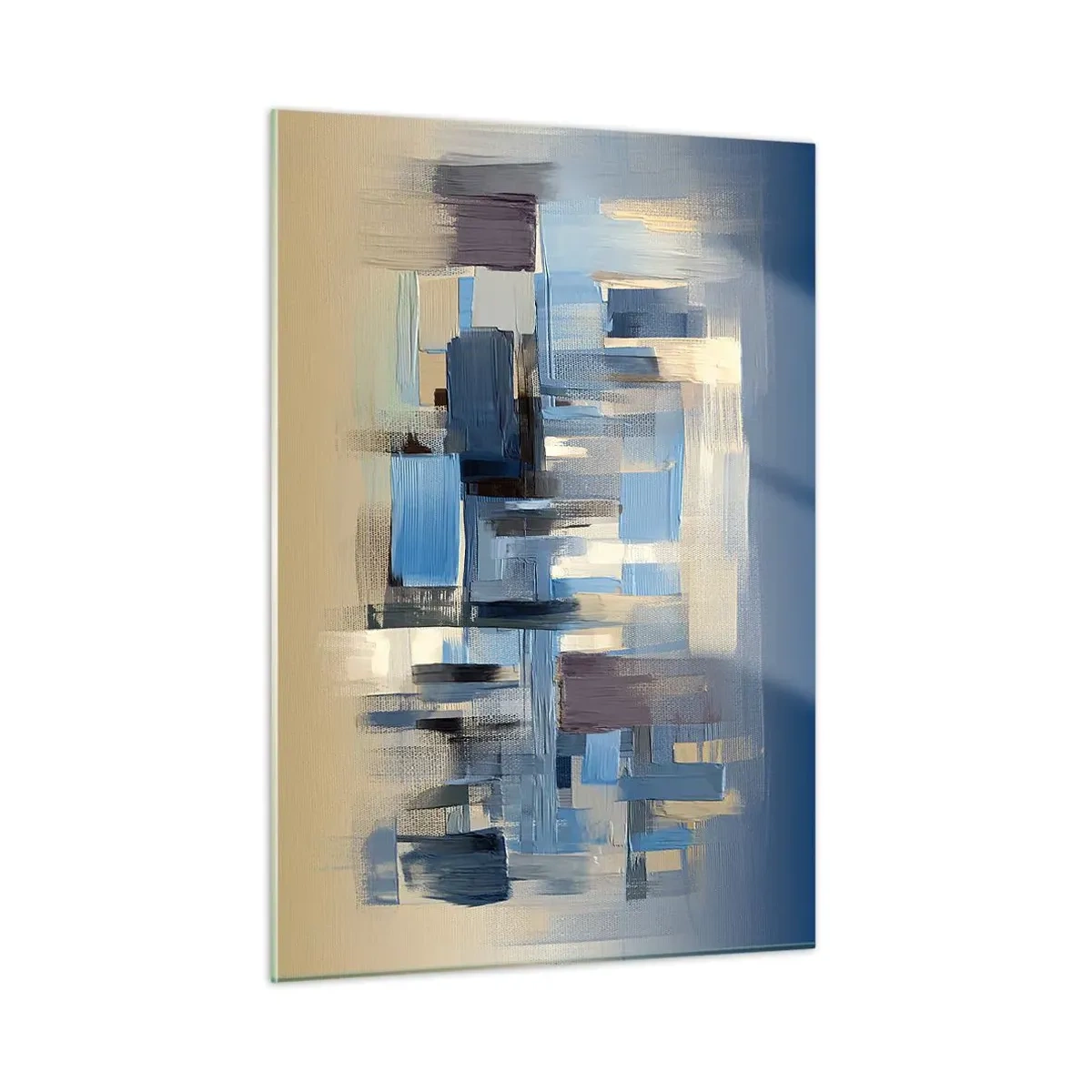 Glastavla - Bild på glas - Blå konstruktion - 50x70 cm