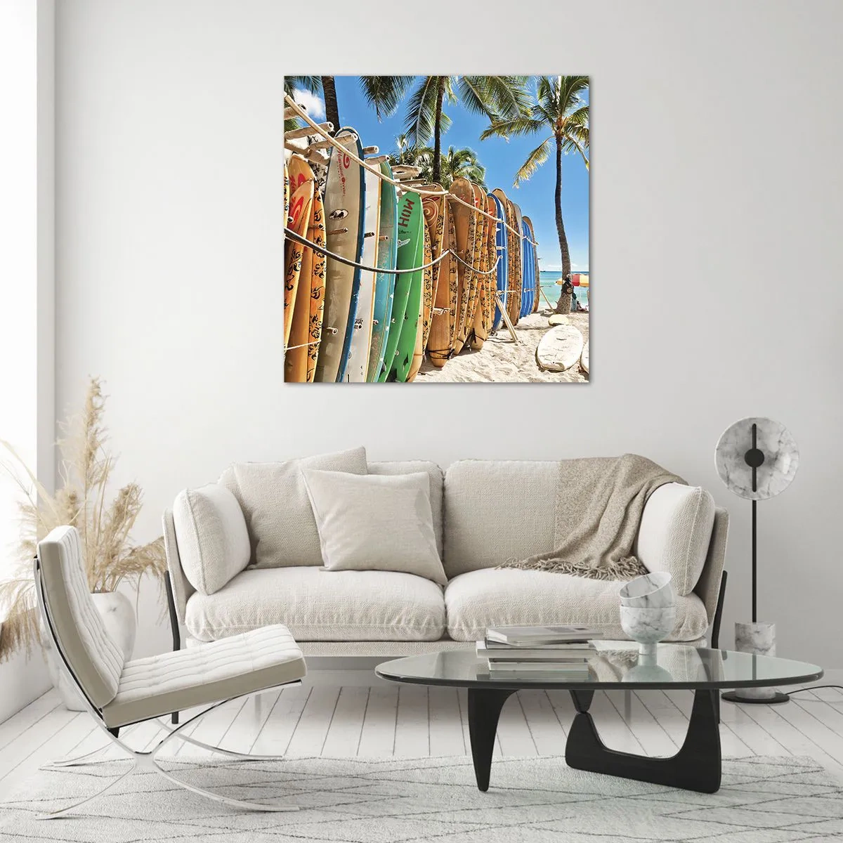 Glastavla - Bild på glas - Solig lek - 50x50 cm