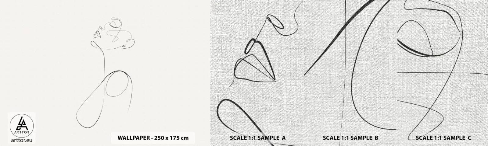Provbit av fototapet Premium Canvas - Förvirrad i drömmarna - Kvinna, Grafik, Bit - 100x30 cm
