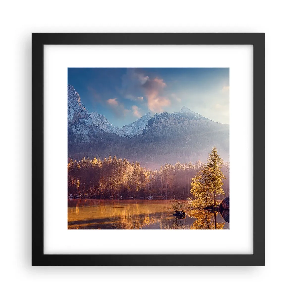 Affisch i svart ram - I berg och dalar - 30x30 cm