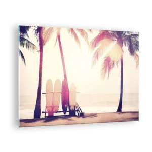 Glastavla - Bild på glas - Det kommer att bli en fantastisk dag - 70x50cm - Det blir en underbar dag - Modern väggdekoration för vardagsrum och sovrum ARTTOR