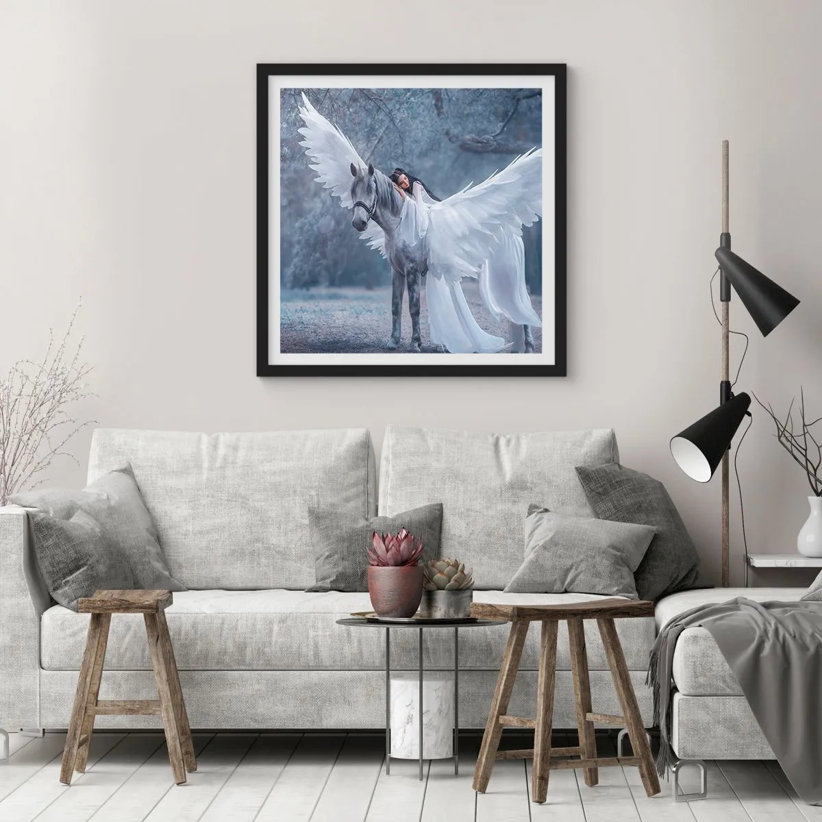 Affisch i svart ram - En stund full av inspiration - 30x30 cm