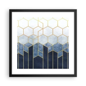 Affisch i svart ram - Komposition i synkoprytm - 40x40 cm