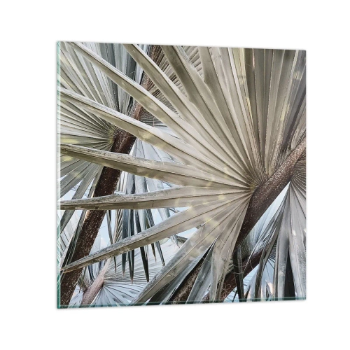 Glastavla - Bild på glas - Solfjädrarna i tropikerna - 70x70 cm