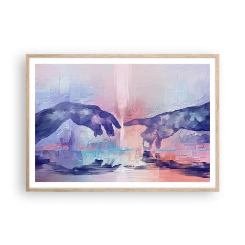 Affisch i ram av ljusek - Den gudomliga gnistan av liv - 100x70 cm
