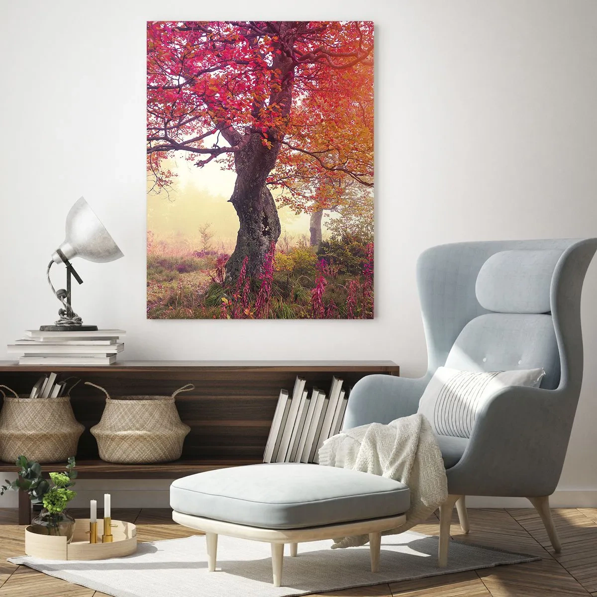 Glastavla - Bild på glas - Våldsam blommande - 50x70 cm