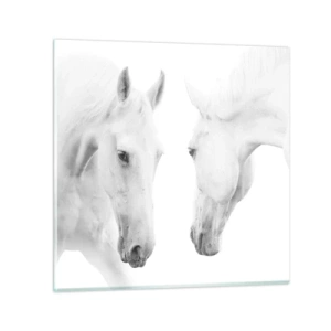 Glastavla - Bild på glas - Är det vänskap…? - 60x60 cm