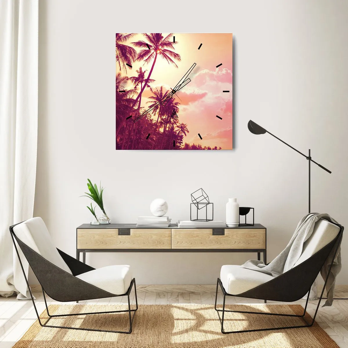 Väggklocka - Klocka på glas - Du måste välja - 40x40 cm