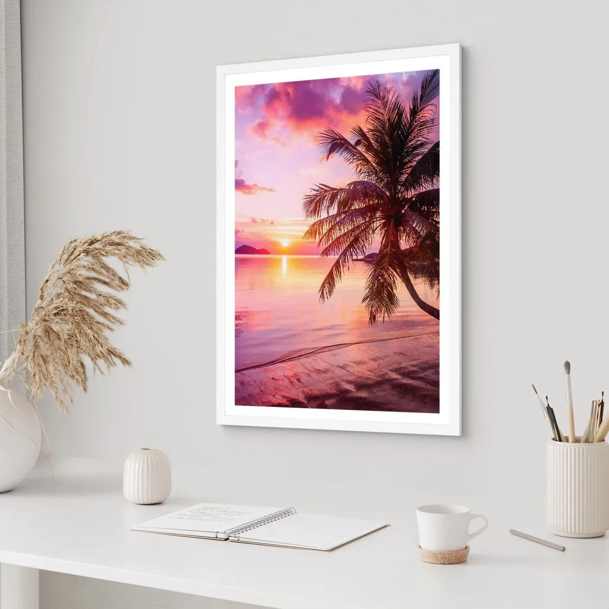 Affisch i vit ram - Lugnt enda fram till horisonten - 70x100 cm
