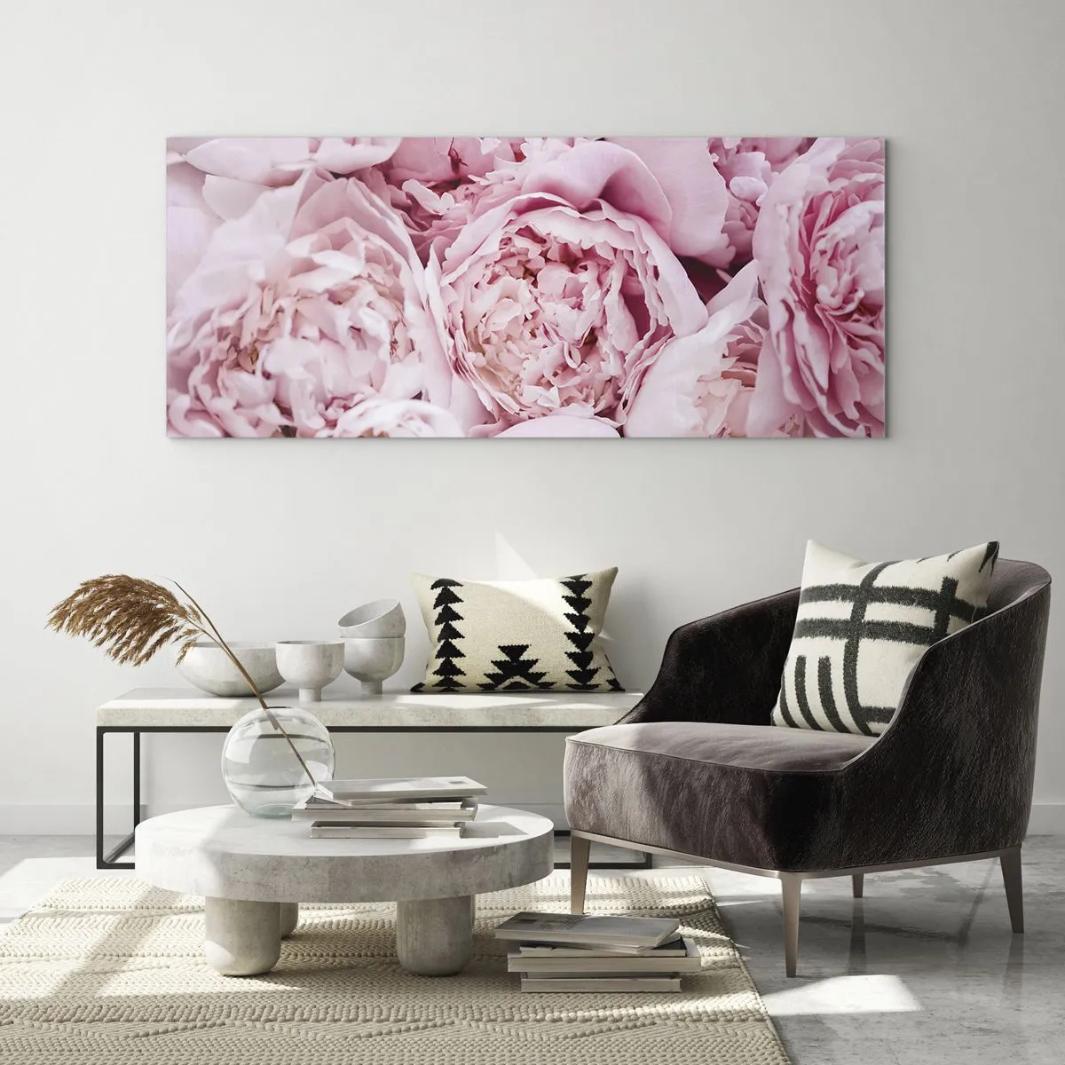 Glastavla - Bild på glas - Hopklämda och doftande - 120x50 cm