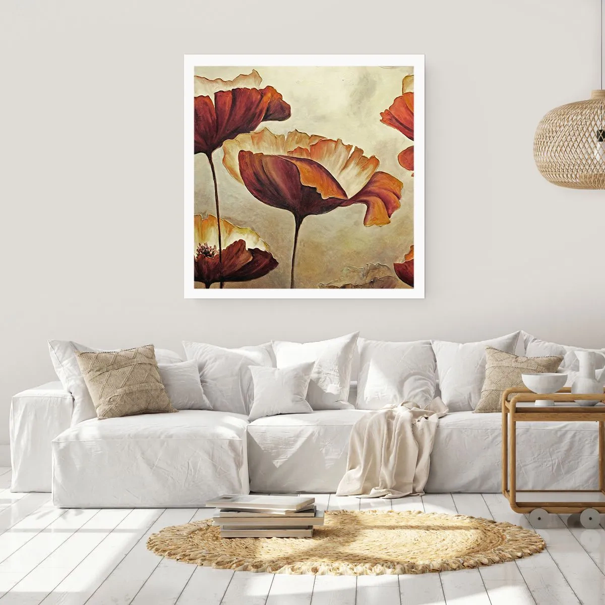 Affisch - Ängsblommor - 60x60 cm