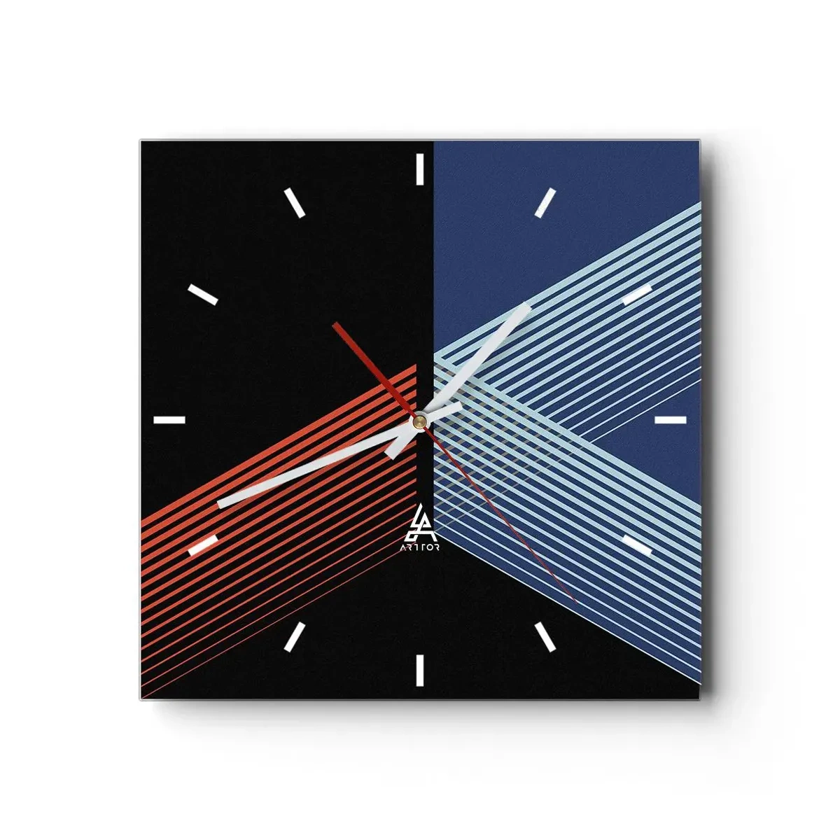 Väggklocka - Klocka på glas - Enkel historia - 30x30 cm