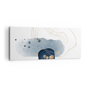 Canvastavla - Bild på duk - Blå-guld fantasi - 120x50 cm