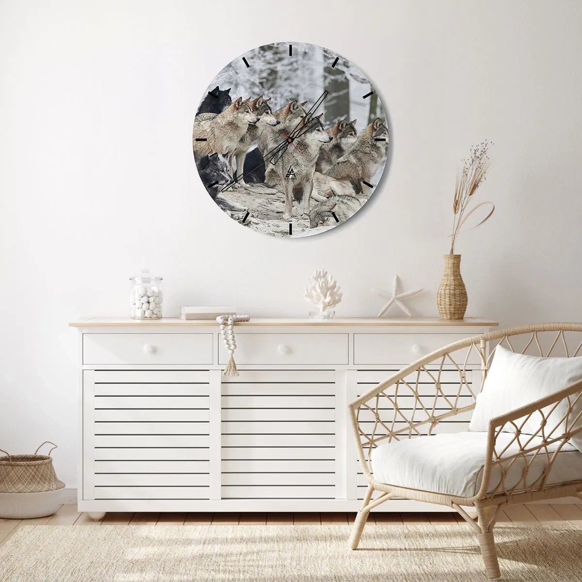 Väggklocka - Klocka på glas - Familj och vänner - 40x40 cm