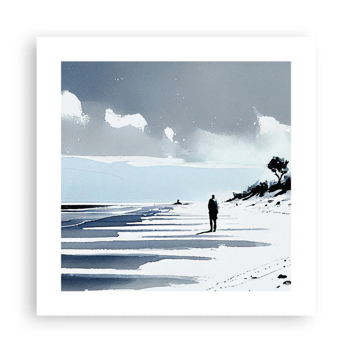 Affisch - Ensam - 40x40 cm