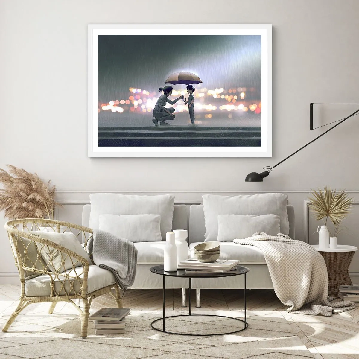 Affisch i vit ram - Och allt är väl nu - 100x70 cm