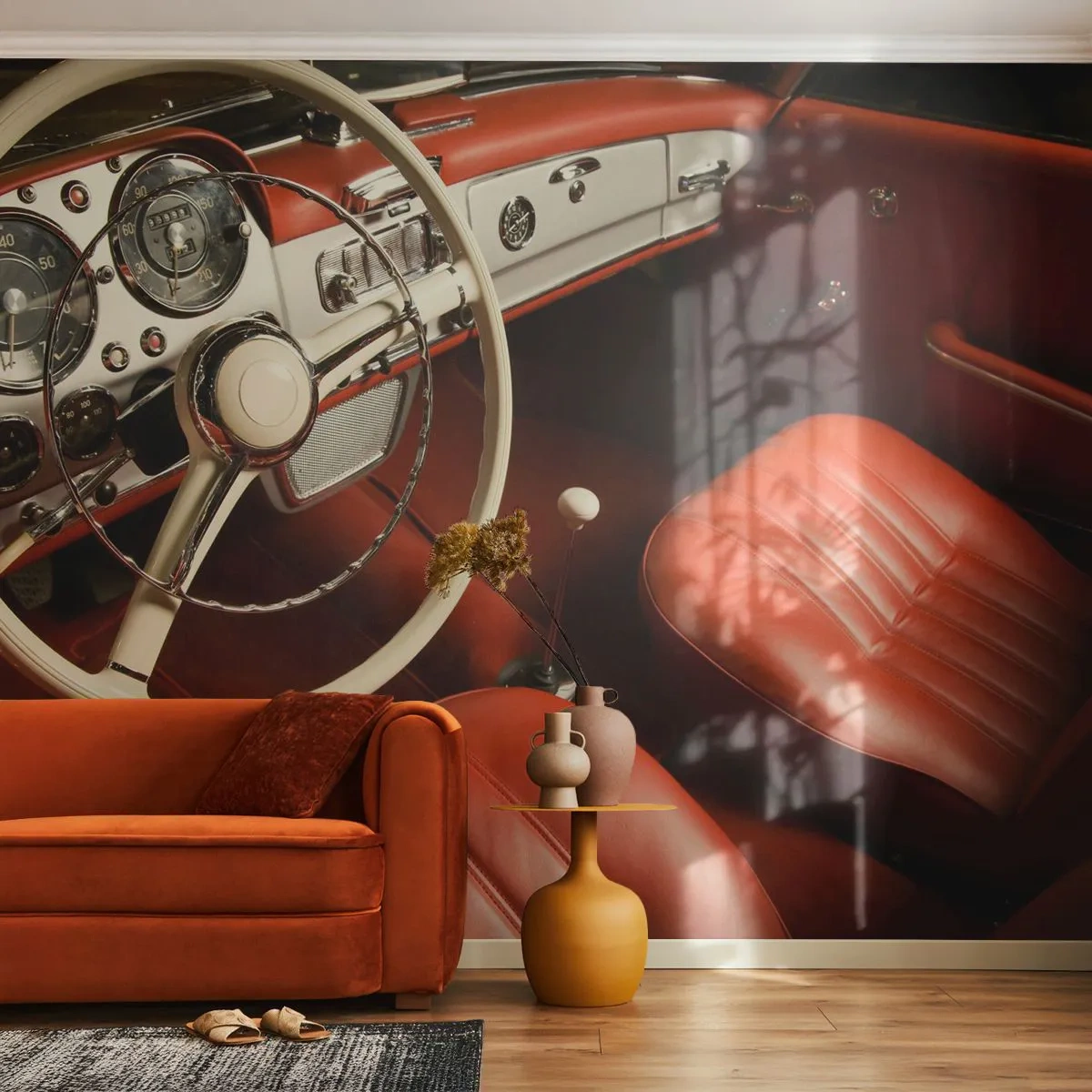 Fototapet Premium Sand - Lyx i vintage stil - Bil, Klassisk, Bil - 100x70 cm