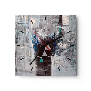 Väggklocka - Klocka på glas - Trianglarnas överordnade ordning - 40x40 cm