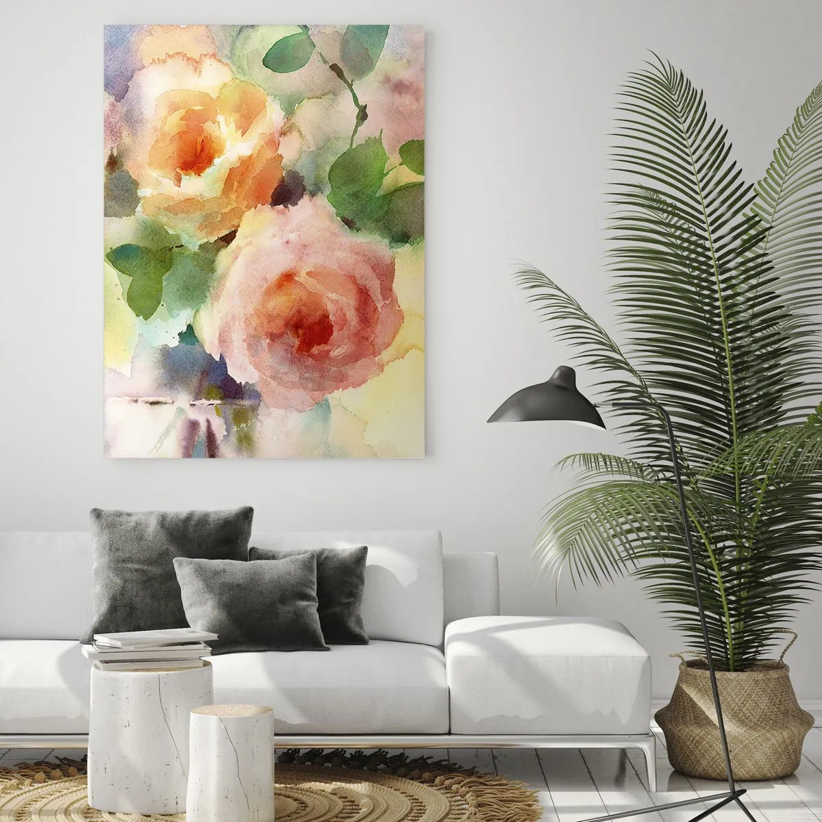 Glastavla - Bild på glas - Delikat som en akvarell - 50x70 cm