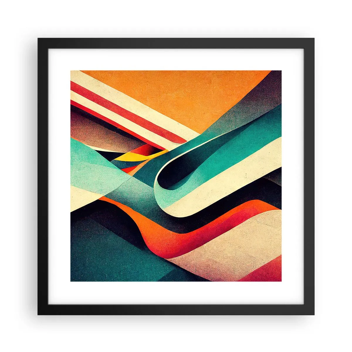 Affisch i svart ram - Intensiv komposition - 40x40 cm