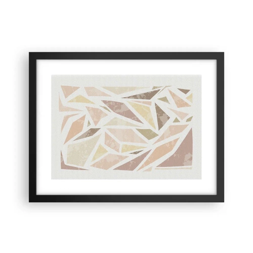 Affisch i svart ram - Komposition av färgat glas - 40x30 cm