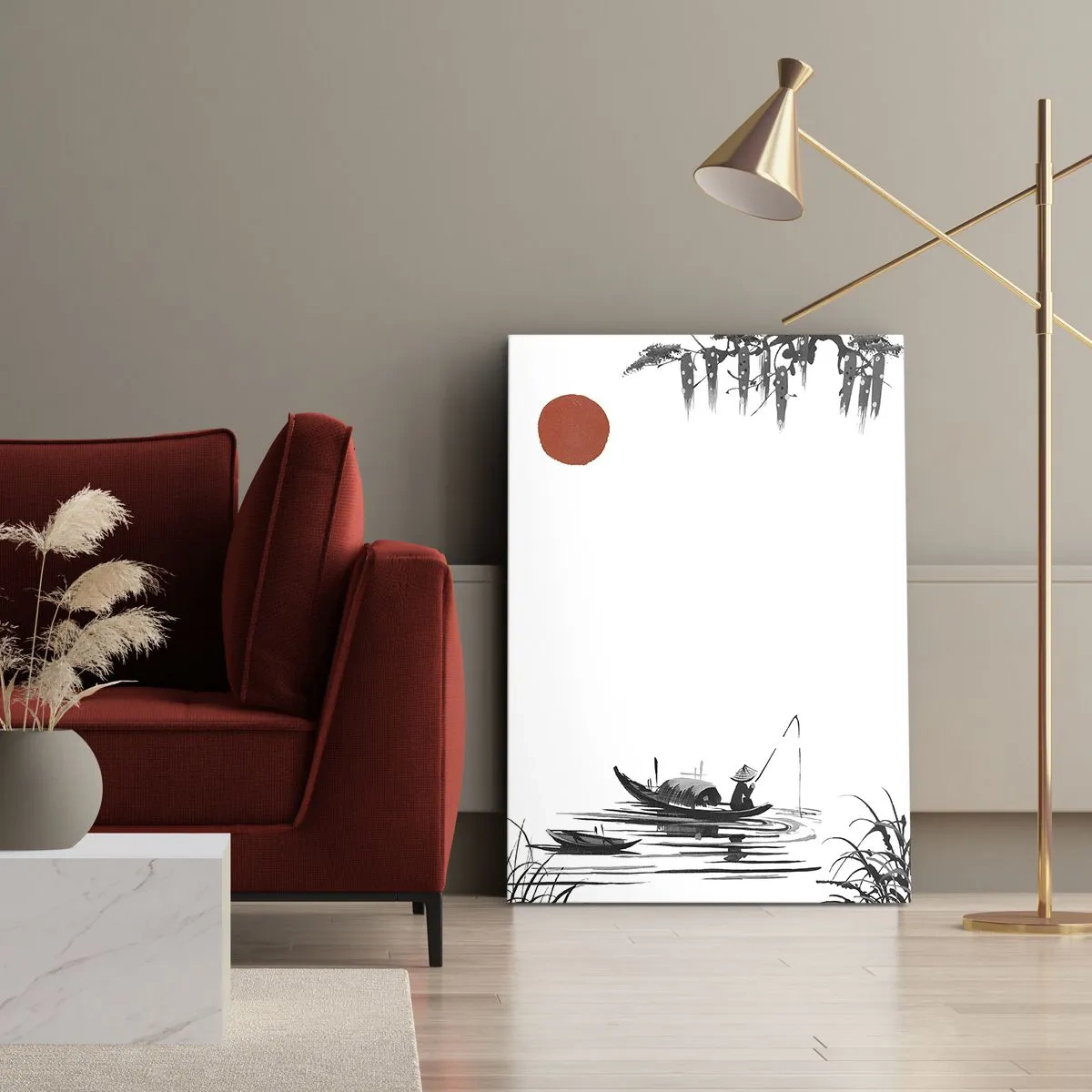 Canvastavla - Bild på duk - Asiatisk eftermiddag - 50x70 cm