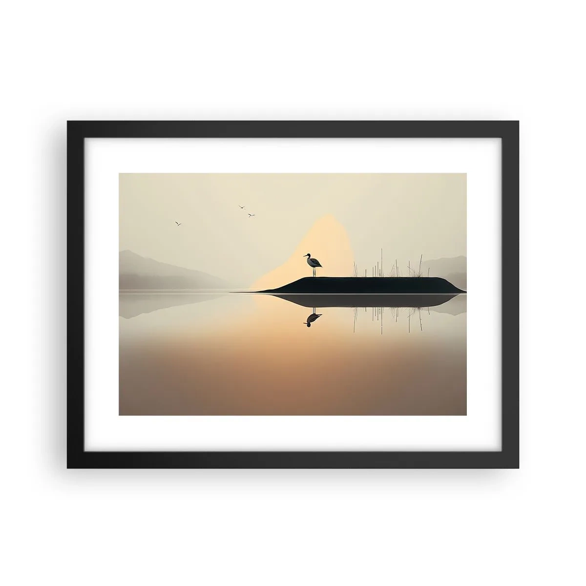 Affisch i svart ram - Herre på sjön - 40x30 cm