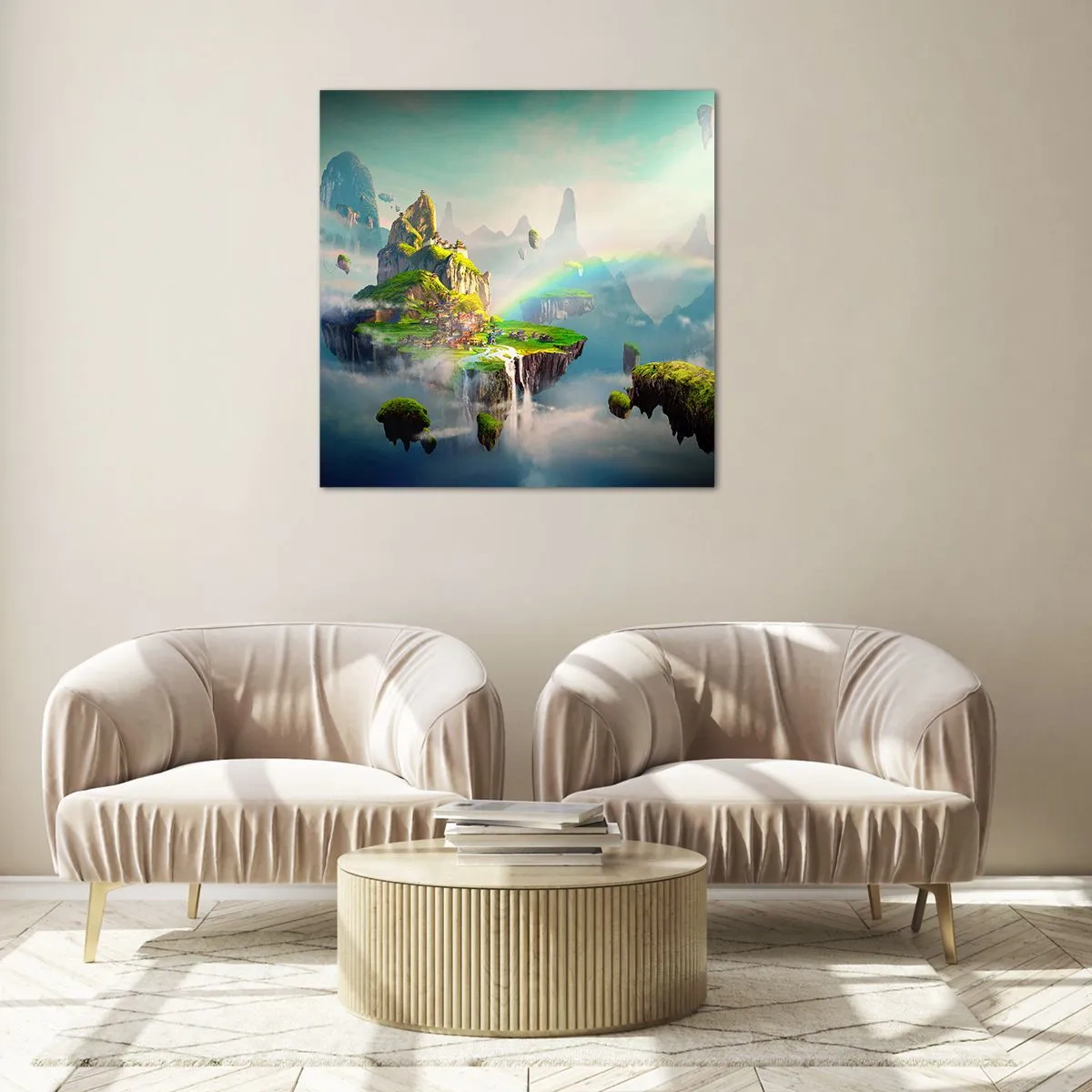 Glastavla - Bild på glas - Mellanhimmel - 40x40 cm