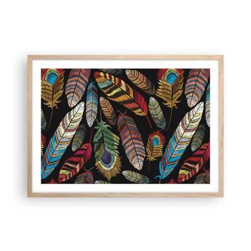 Affisch i ram av ljusek - Fågelkarneval - 70x50 cm