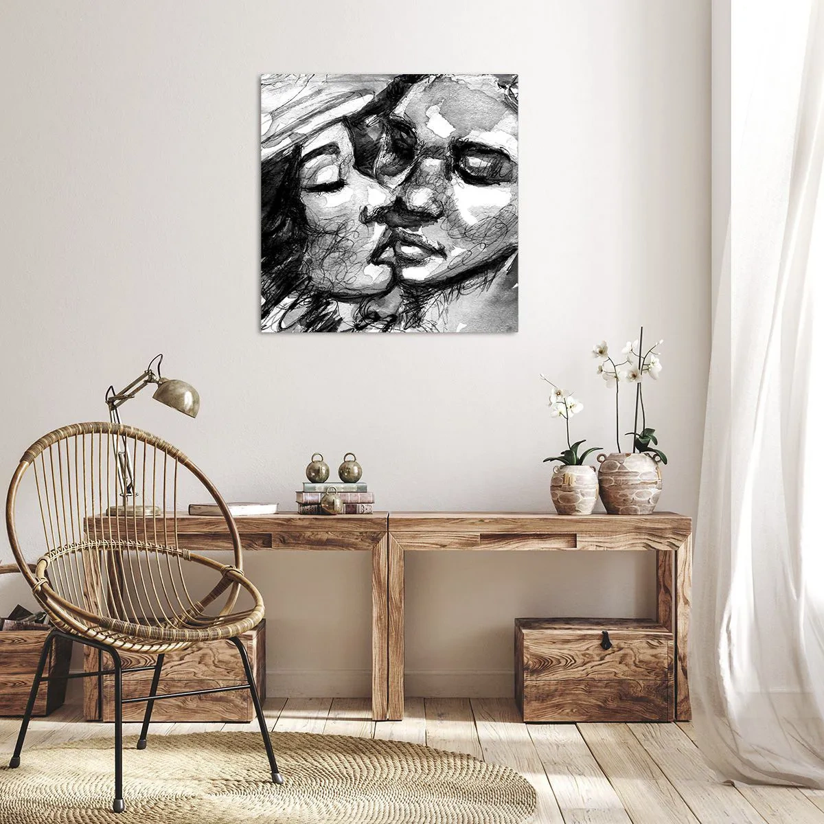 Canvastavla - Bild på duk - Ett ömt ögonblick - 30x30 cm