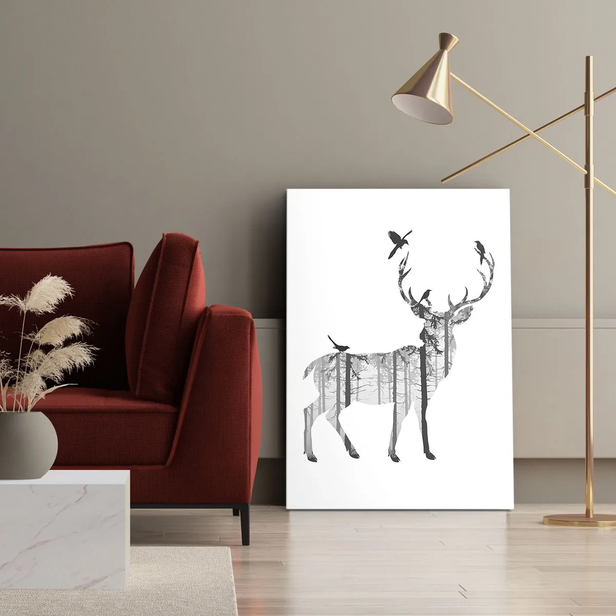 Canvastavla - Bild på duk - Skogens goda ande - 45x80 cm