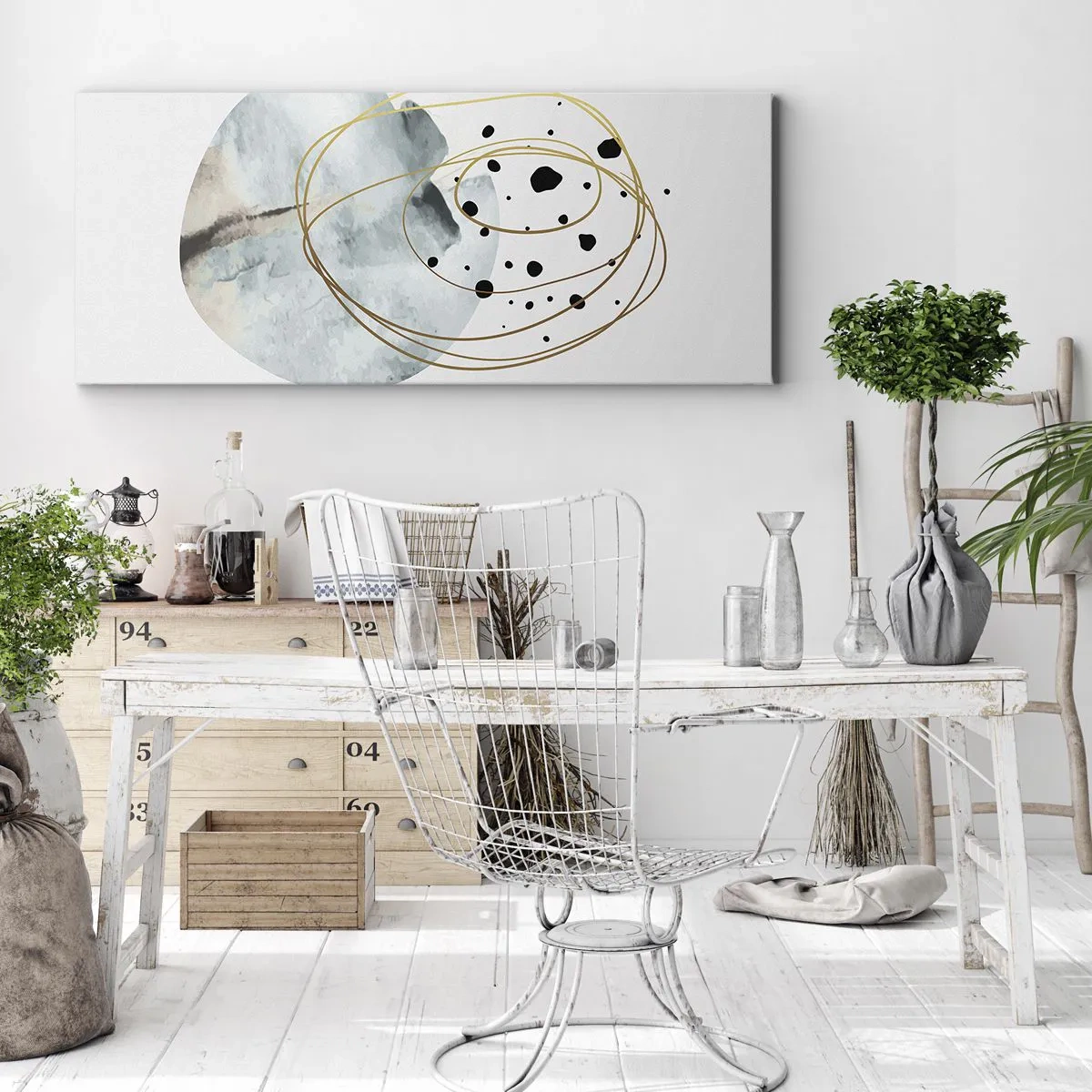 Canvastavla - Bild på duk - I rummets famn - 90x30 cm