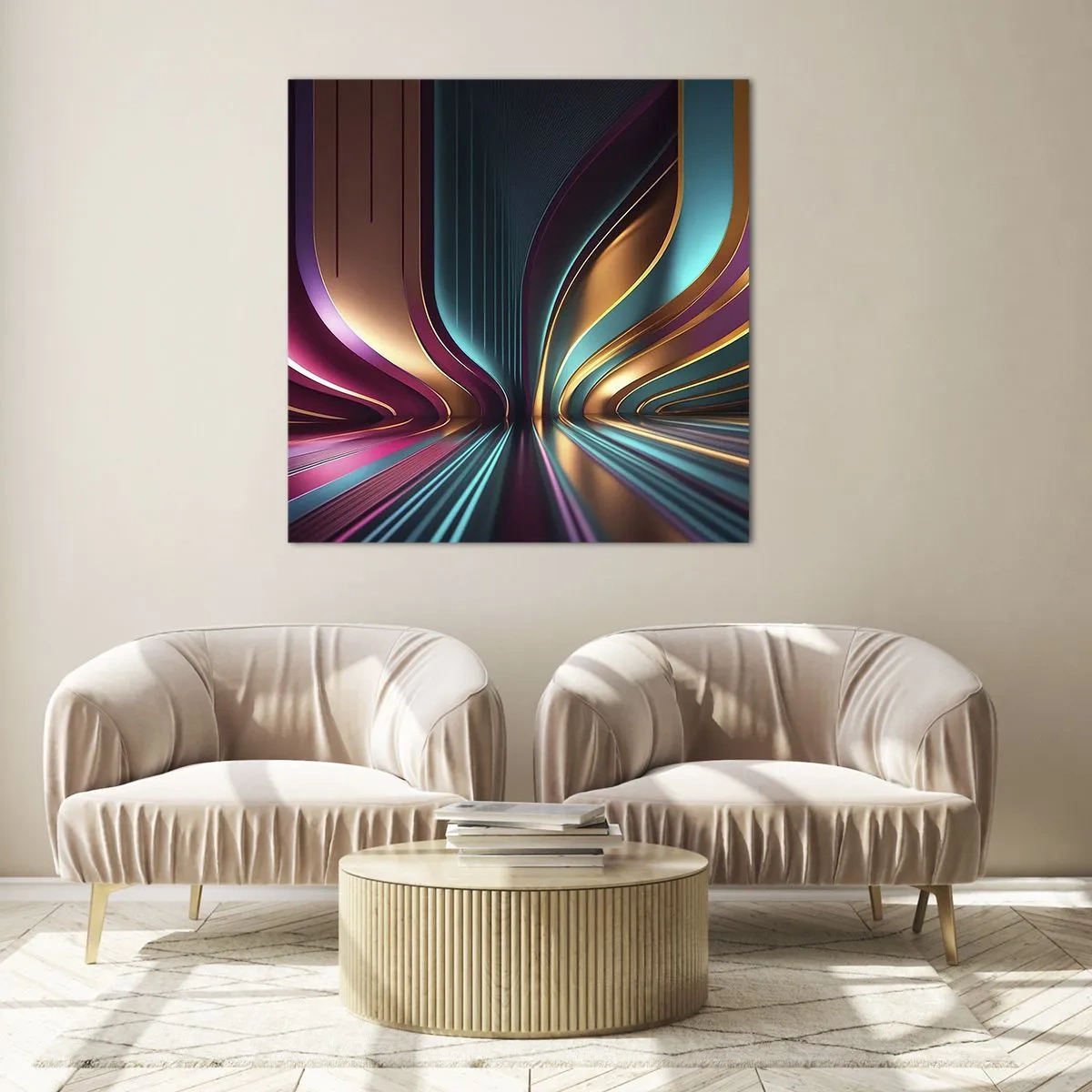 Glastavla - Bild på glas - Ljusets arkitektur - 70x70 cm