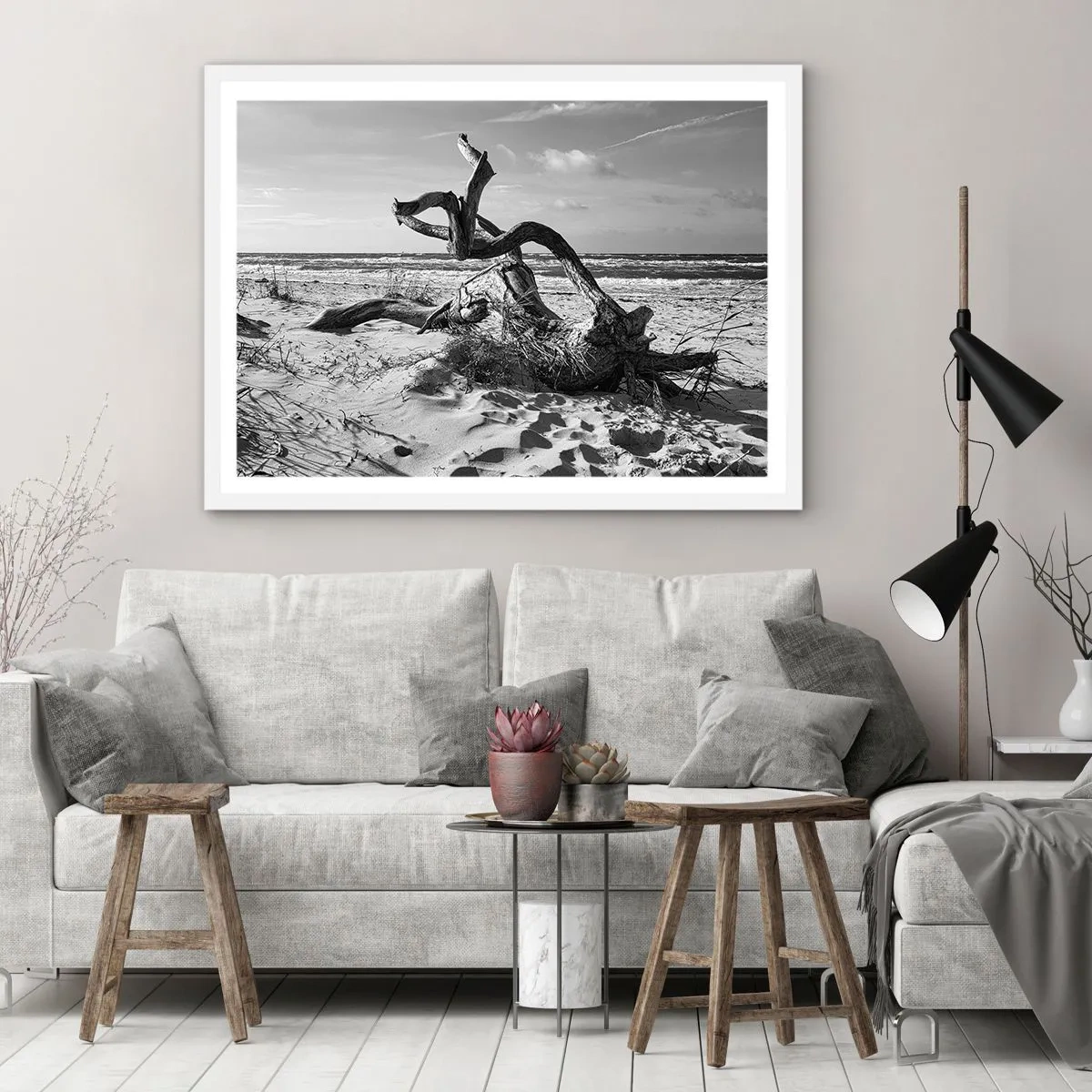 Affisch i vit ram - Havets skulptur - 70x50 cm