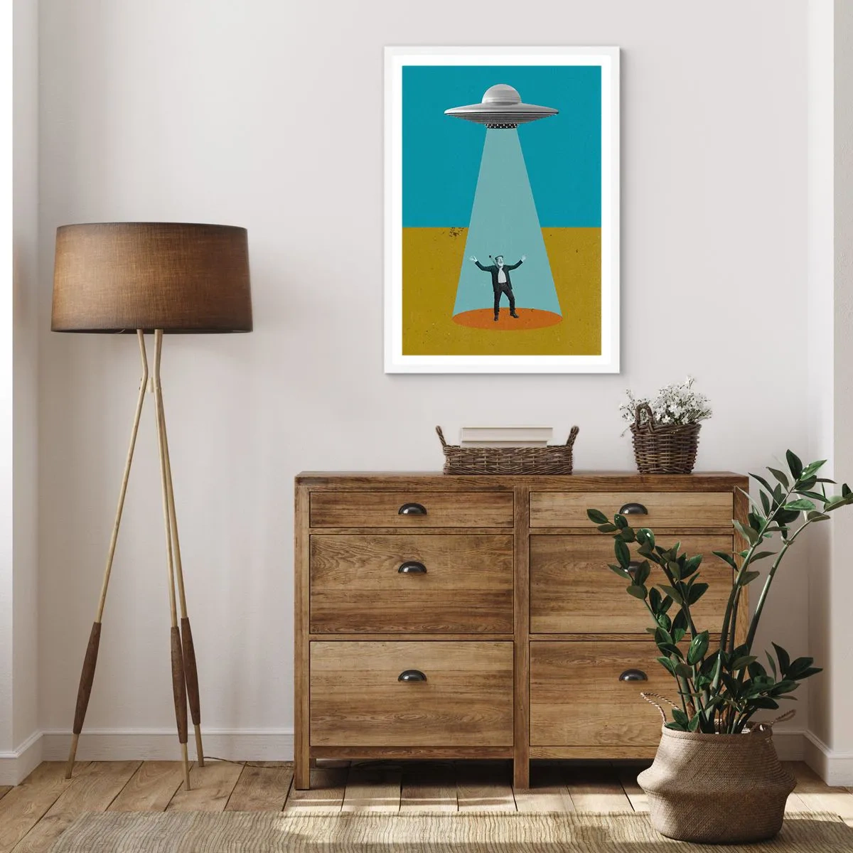 Affisch i vit ram - Ett nära möte - 50x70 cm