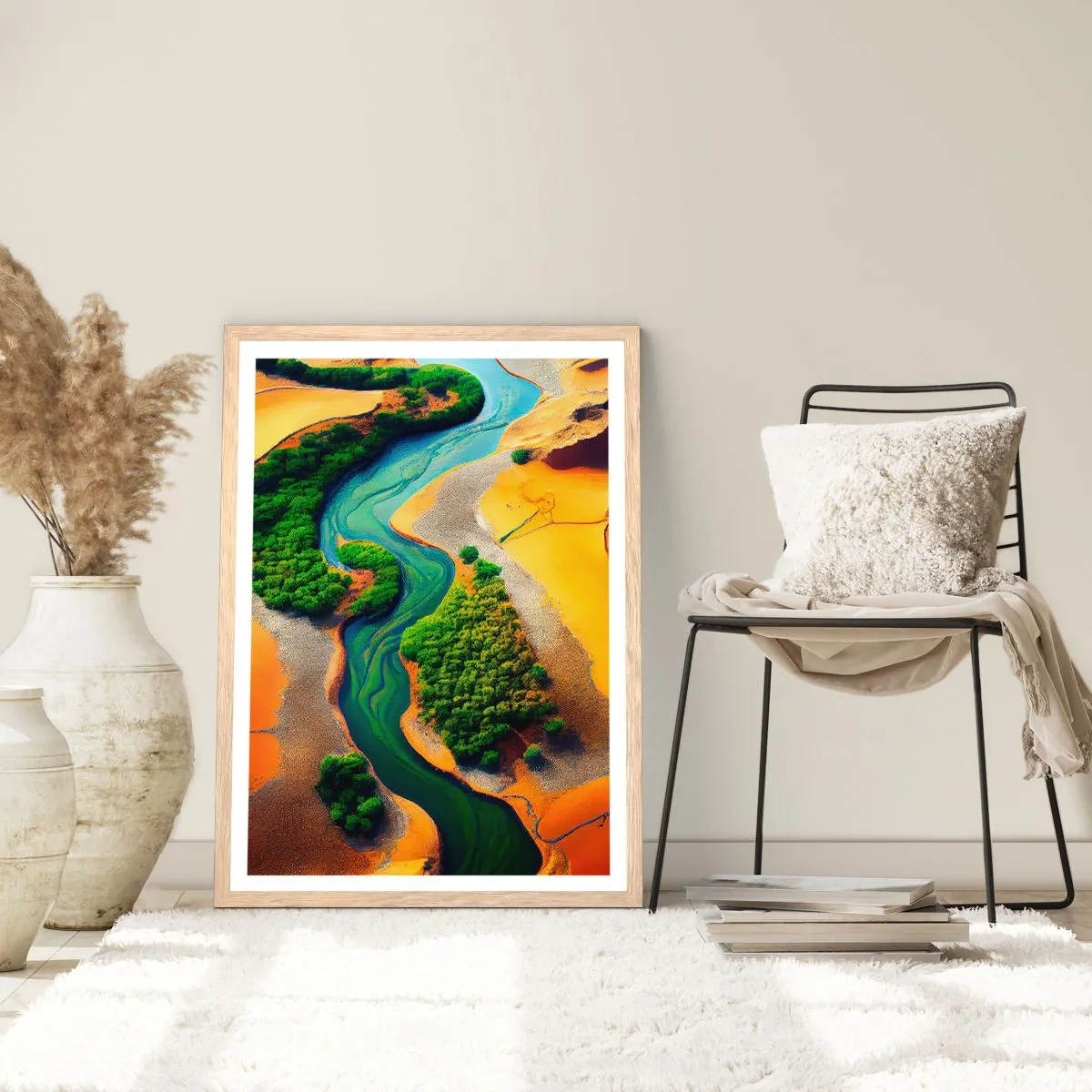 Affisch i ram av ljusek - Livgivande flod - 40x50 cm