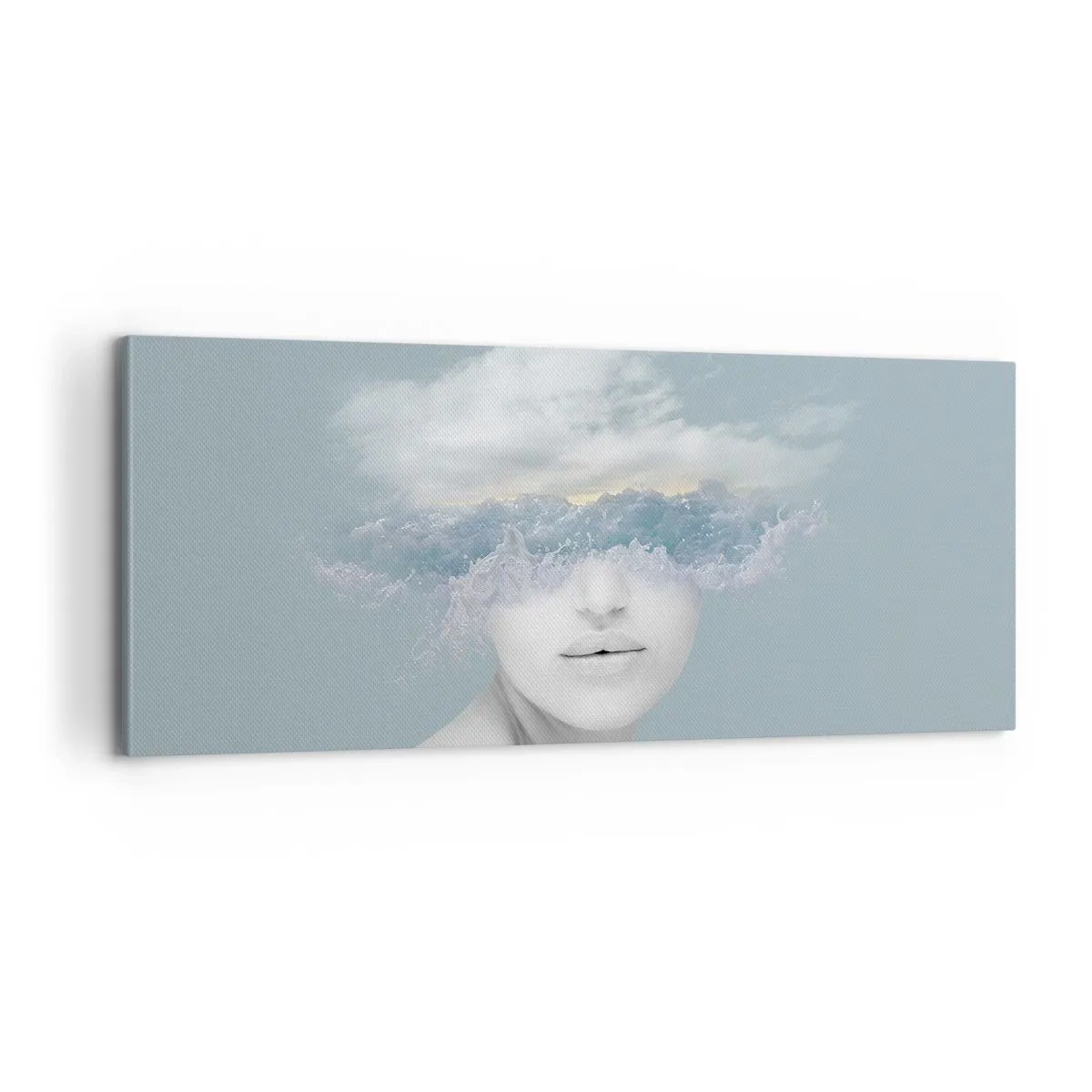 Canvastavla - Bild på duk - Med huvudet i molnen - 100x40 cm