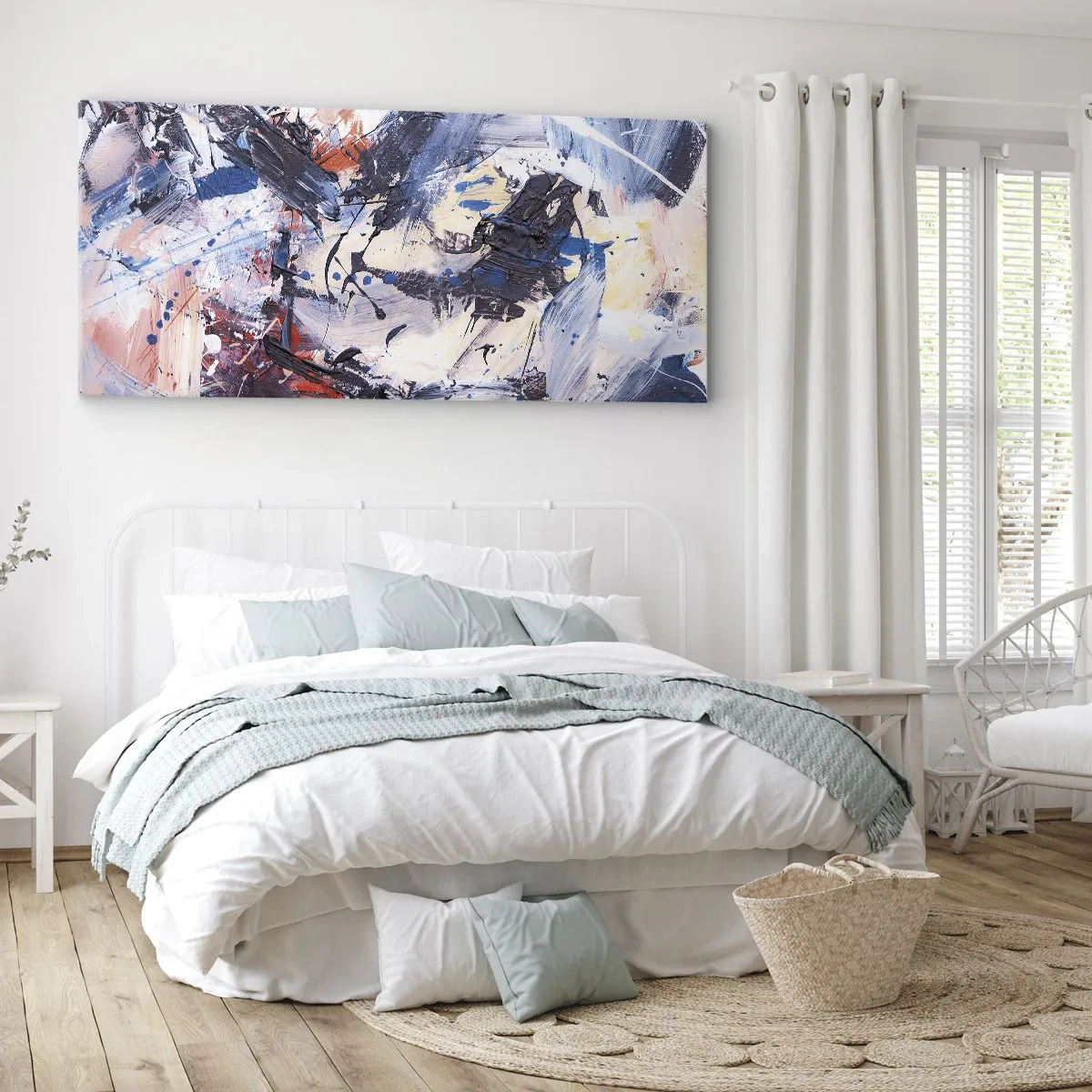 Canvastavla - Bild på duk - Abstraktionen galna dans - 140x50 cm