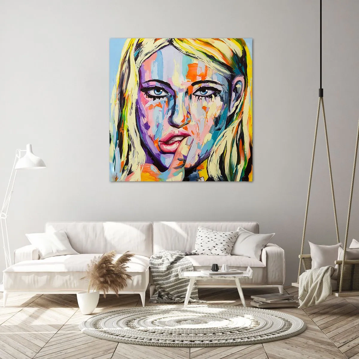 Canvastavla - Bild på duk - Titta henne rakt in i ögonen - 60x60 cm