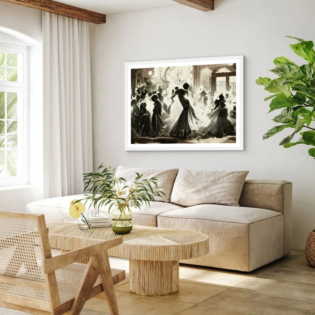 Affisch i vit ram - Stor maskerad - 100x70 cm