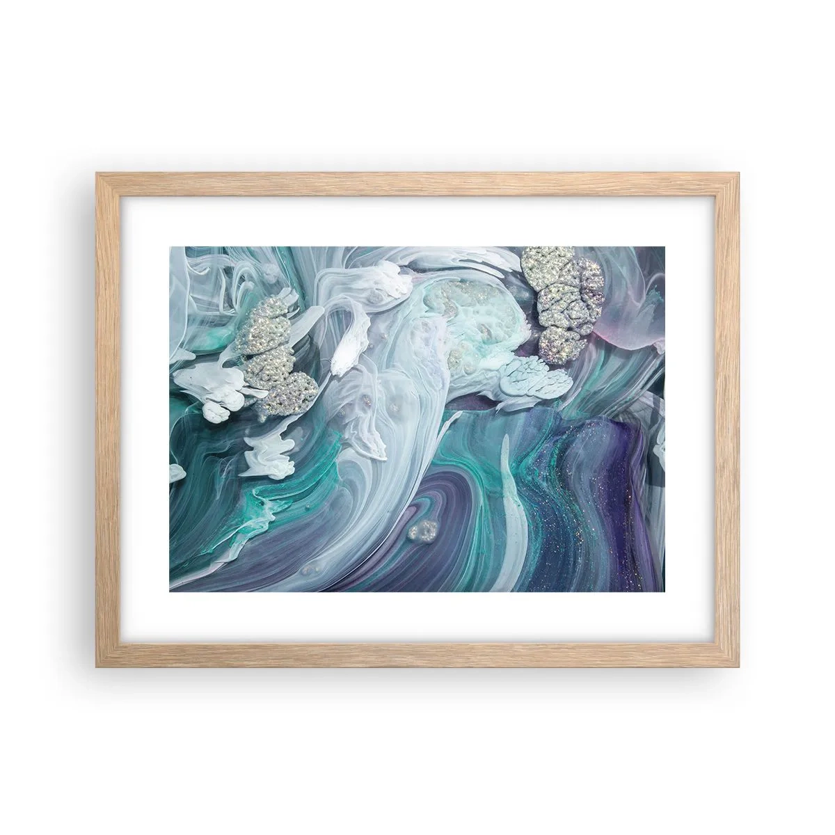 Affisch i ram av ljusek - Blåhetens strömmar - 40x30 cm