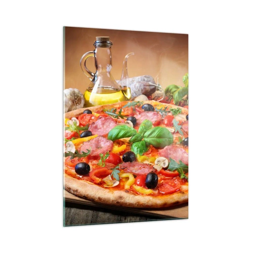 Glastavla - Bild på glas - Med riktig italiensk smak - 50x70 cm