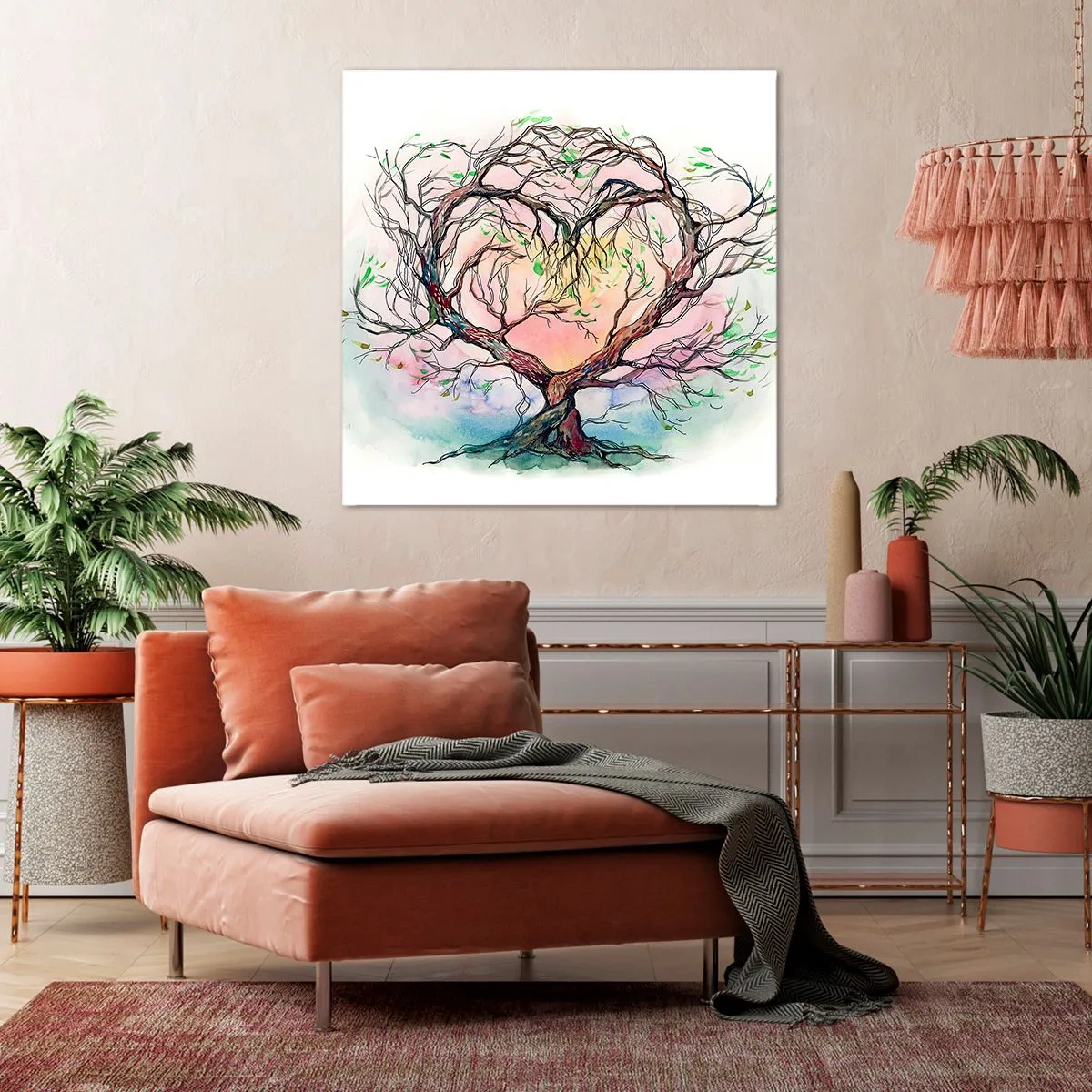 Canvastavla - Bild på duk - Tillsammans mot stormarna - 70x70 cm